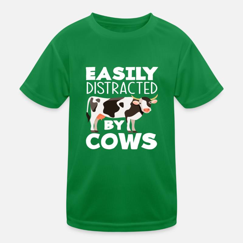 Easily distracted by cows Kids Functional T-Shirt