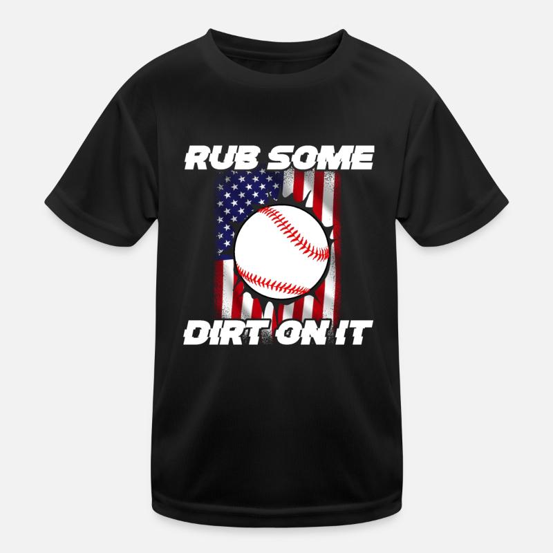 Baseball Sport Baseballspieler Pitcher Catcher USA - Kinder Funktions-T-Shirt - Schwarz
