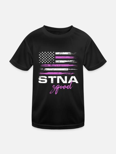 stna squad american flag Design for a nursing - Kids Functional T-Shirt - black - Front
