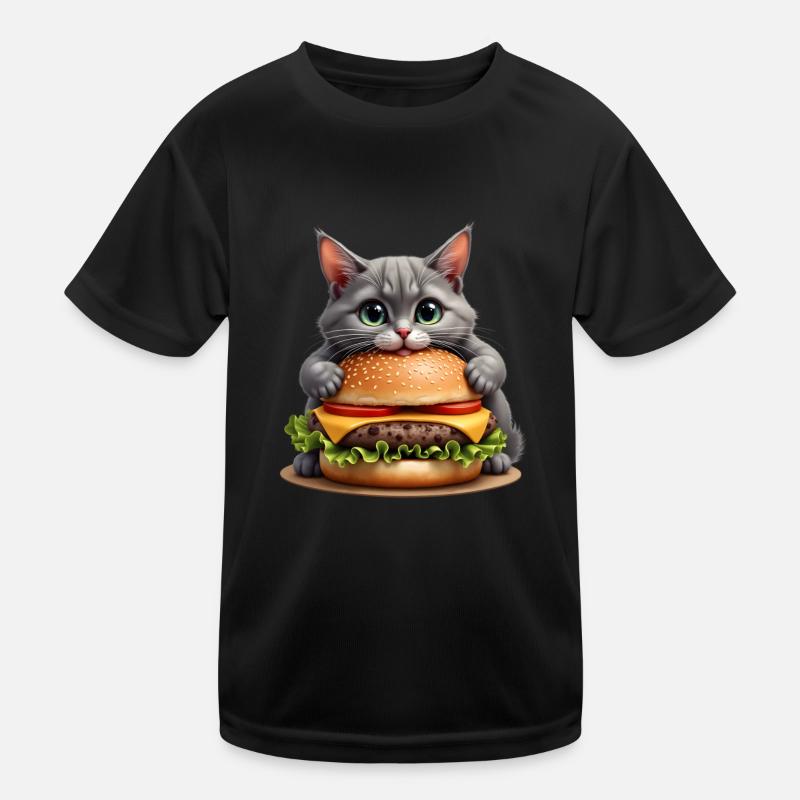 Chat Restauration rapide Burger Chats Hamburger Amoureux des chats T-shirt sport Enfant