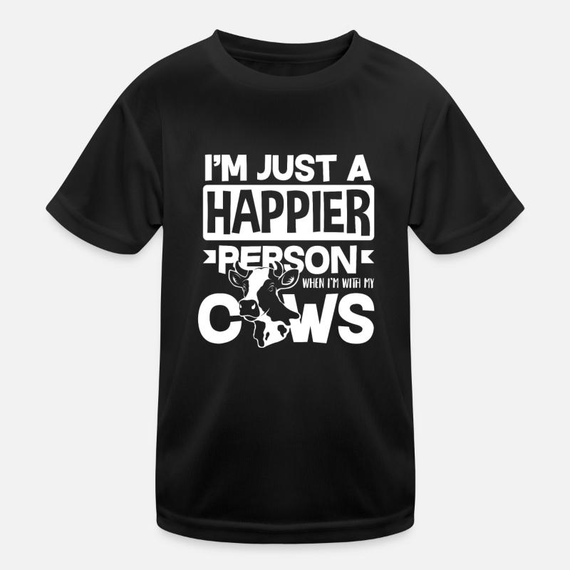 I'm just happier with cows Kids Functional T-Shirt