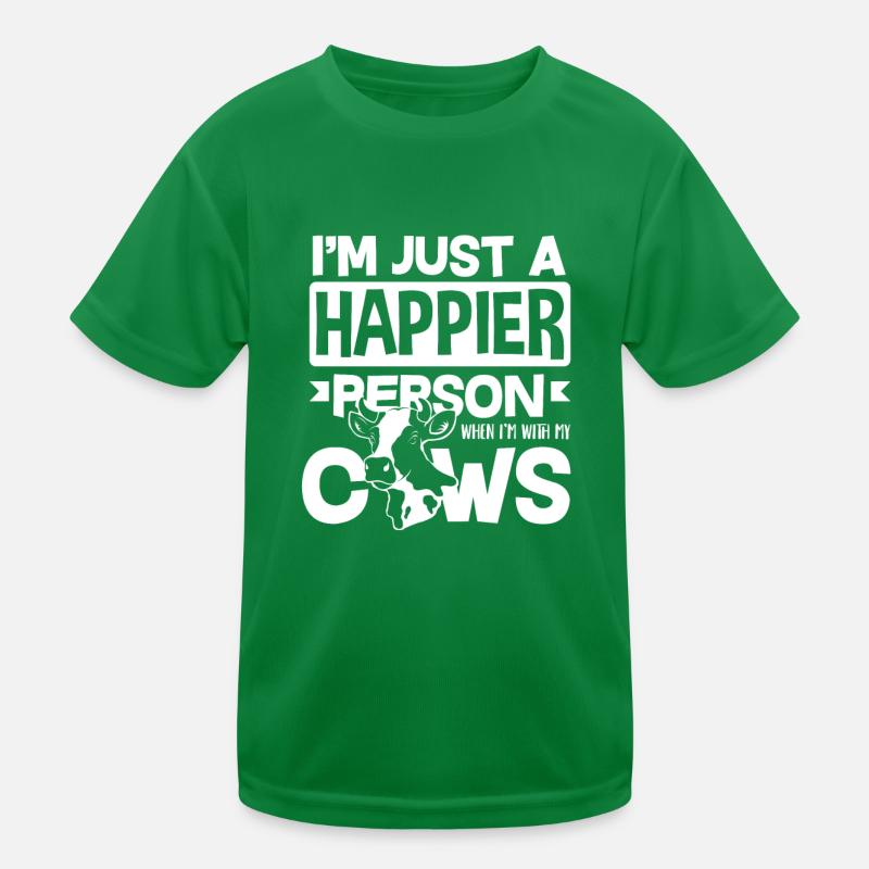 Je suis juste plus heureux avec les vaches T-shirt sport Enfant
