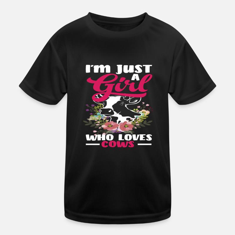 Ich Bin Einfach Ein Mädchen Das Kühe Liebt Kinder Funktions-T-Shirt
