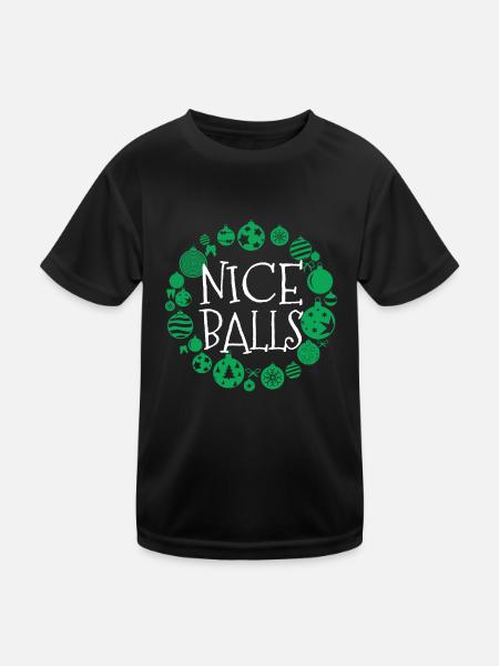 Christmas Nice Balls - Kids Functional T-Shirt - black - Front