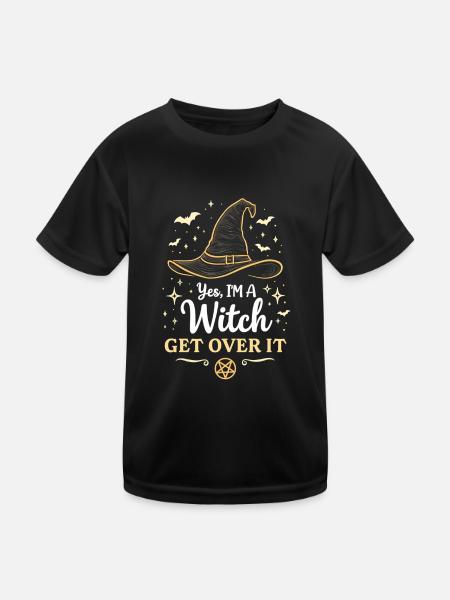 Ja, ich bin eine Hexe - Kinder Funktions-T-Shirt - Schwarz - Vorne