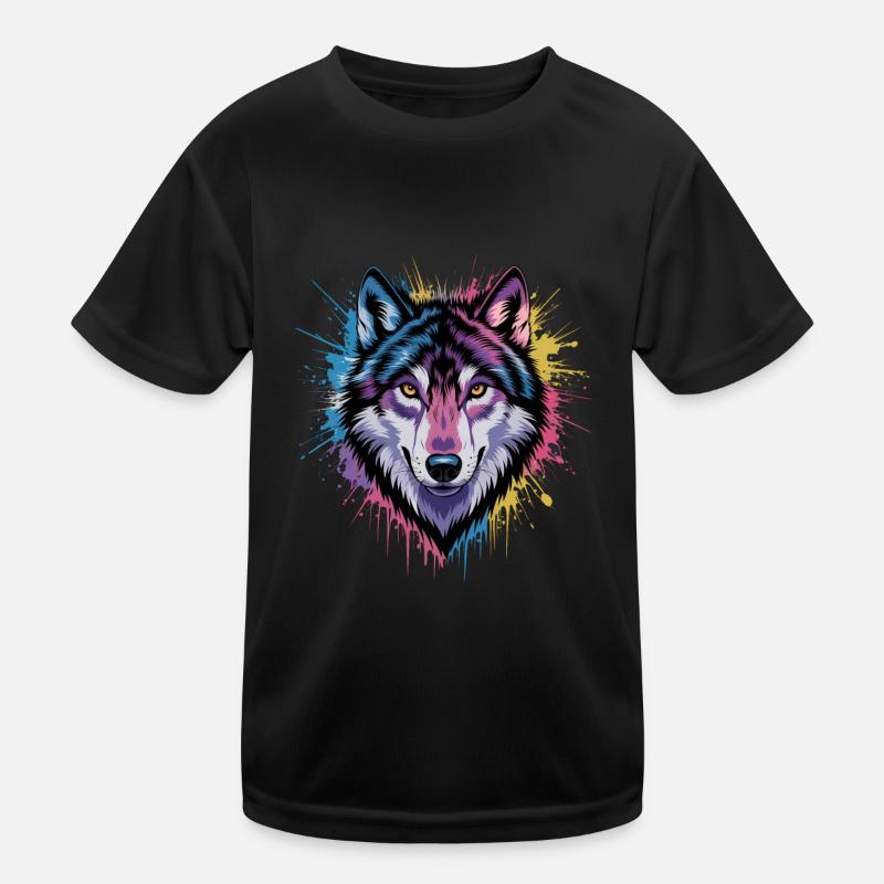 Oeuvre de loup coloré T-shirt sport Enfant
