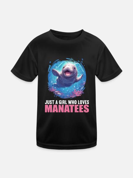 Seekuh Manatees Manatee - Kids Functional T-Shirt - black - Front