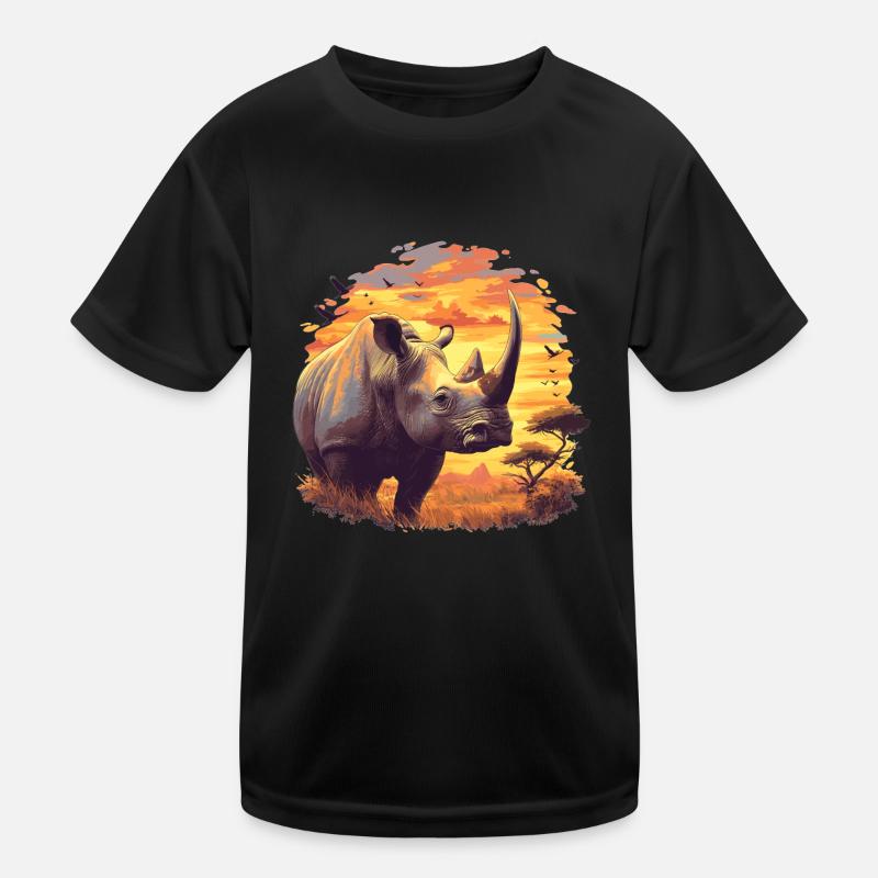 Rhino Nashörner Nashorn Kinder Funktions-T-Shirt