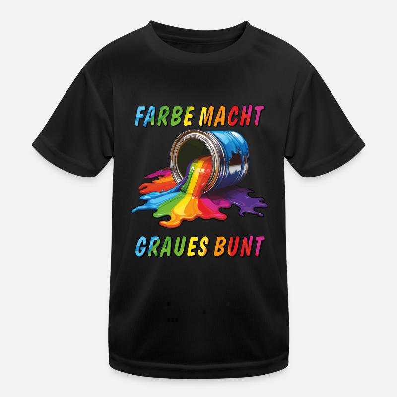 FARBDOSE FARBE MACHT GRAUES BUNT Kinder Funktions-T-Shirt