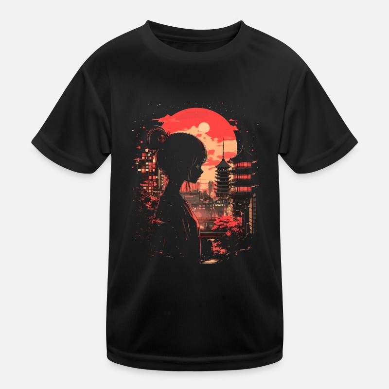 Anime Mädchen Japan Kinder Funktions-T-Shirt