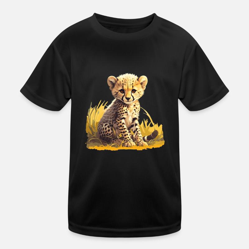 Cheetah Geparde Gepard Kinder Funktions-T-Shirt