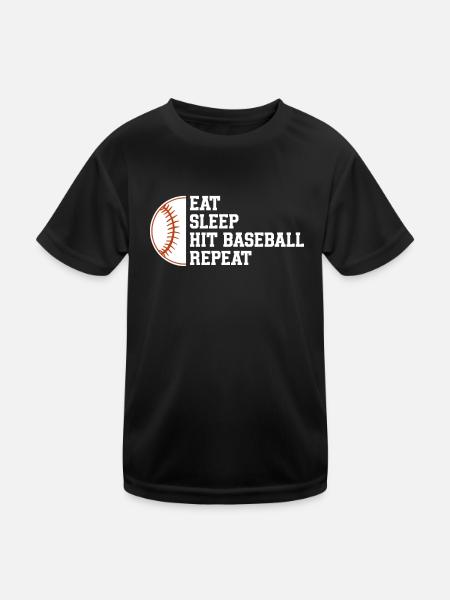 Baseball Sport Baseballspieler Pitcher Catcher USA - Kinder Funktions-T-Shirt - Schwarz - Vorne
