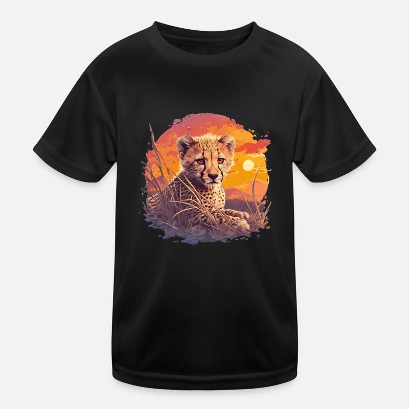 Cheetah Geparde Gepard Kinder Funktions-T-Shirt