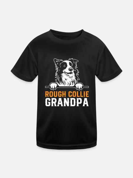 Rough Collie Amoureux des chiens Grand-père Rough Collie Grandp - T-shirt sport Enfant - noir - Devant