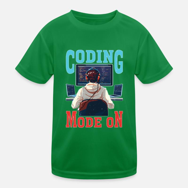 Coding Mode On Kinder Funktions-T-Shirt