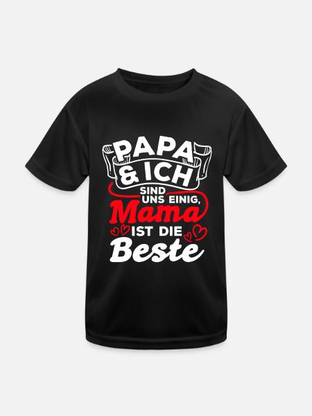 Papa et moi sommes d’accord que maman est la meilleure maman - T-shirt sport Enfant - noir - Devant