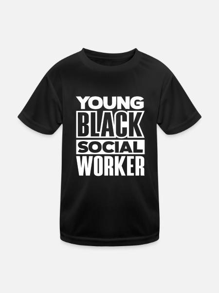 Young Black Social Workers - Kids Functional T-Shirt - black - Front