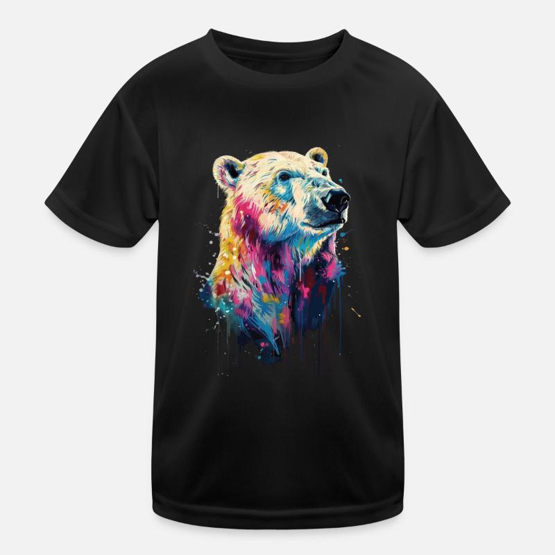 Eisbär - Kinder Funktions-T-Shirt - Schwarz