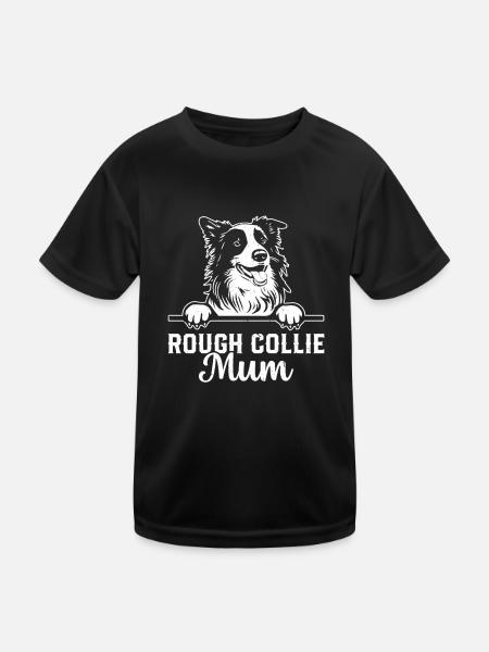 Rough Collie Mum Rough Collie Dog Lover - Kinder Funktions-T-Shirt - Schwarz - Vorne