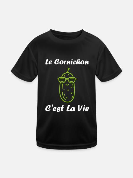 Humour cornichon - T-shirt sport Enfant - noir - Devant