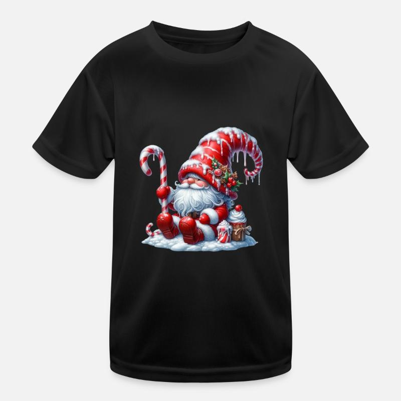 Gnome de Noël avec canne à sucre et cupcake T-shirt sport Enfant