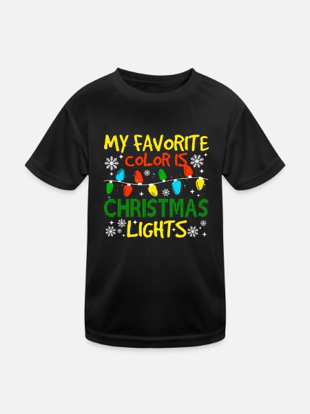 My Favorite Colors Is Christmas Lights - Kids Functional T-Shirt - black - Front