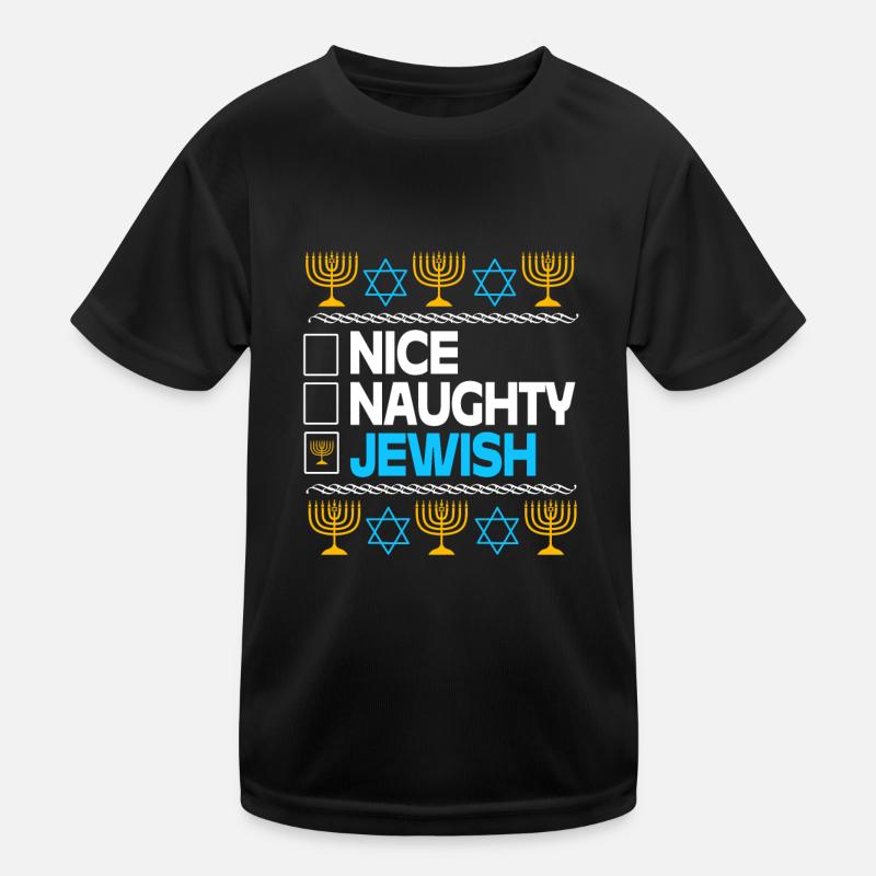 Chanukkah - Kinder Funktions-T-Shirt - Schwarz