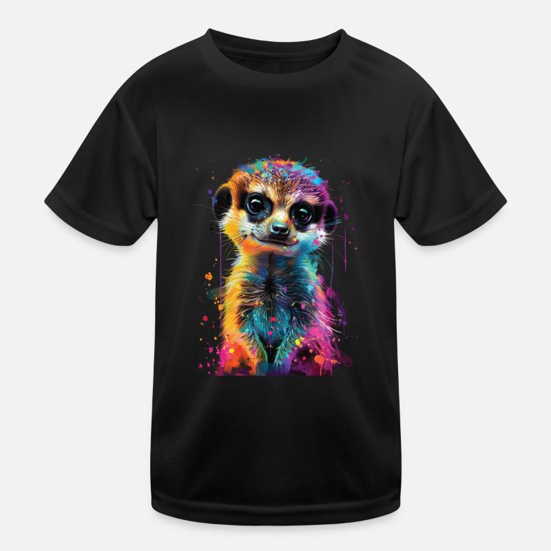 Erdmännchen - Kinder Funktions-T-Shirt - Schwarz