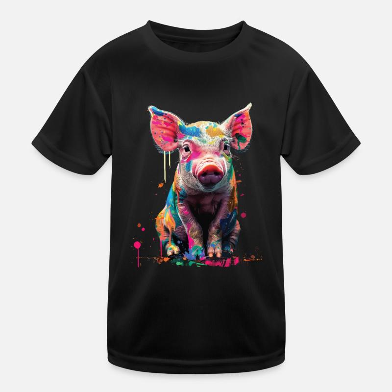 Schwein Kinder Funktions-T-Shirt