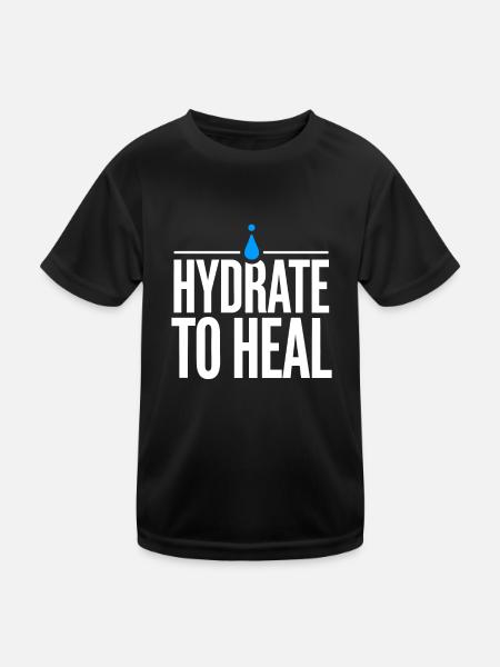 Hydration and Wellness Journey: Stay Hydrated and - Kids Functional T-Shirt - black - Front