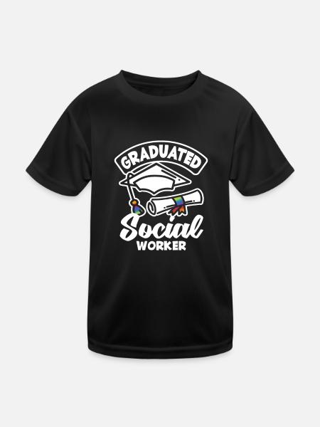 Graduate Social Worker Stolz - Kids Functional T-Shirt - black - Front