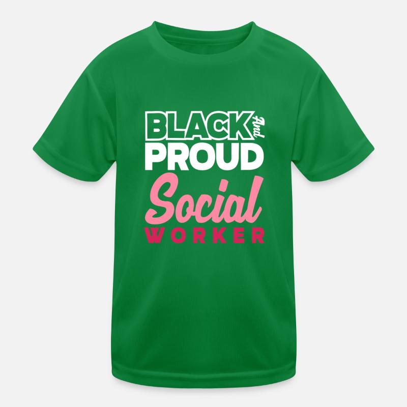 Black And Pride Social Worker Kids Functional T-Shirt
