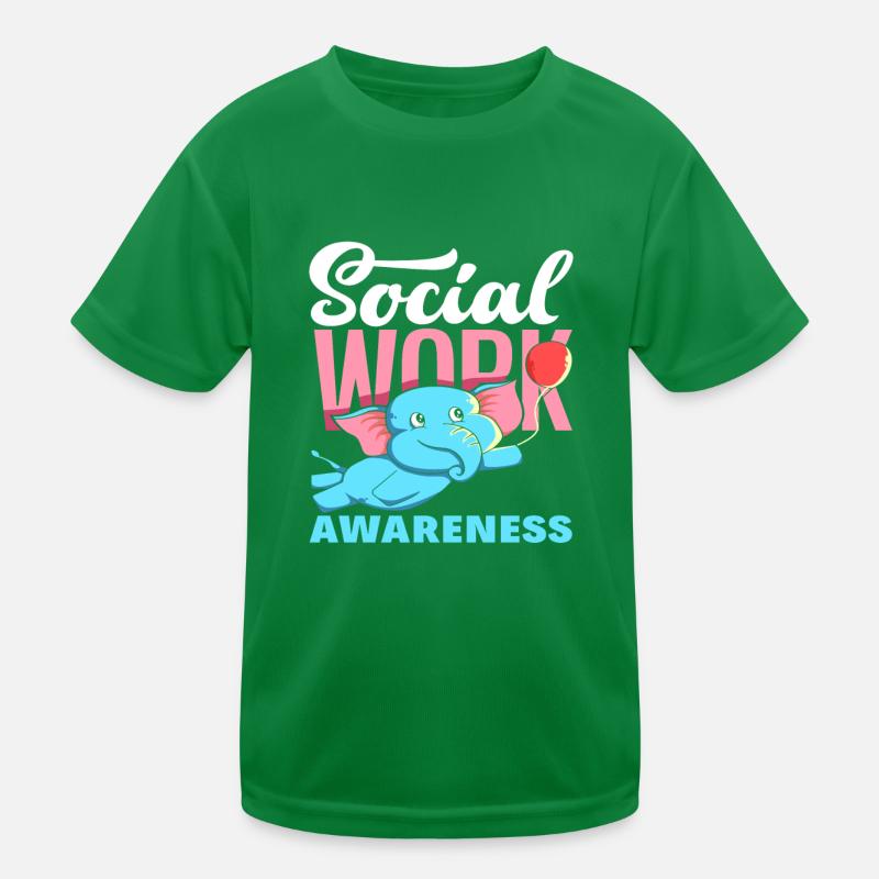 Social Work Awareness with Elephant Kids Functional T-Shirt