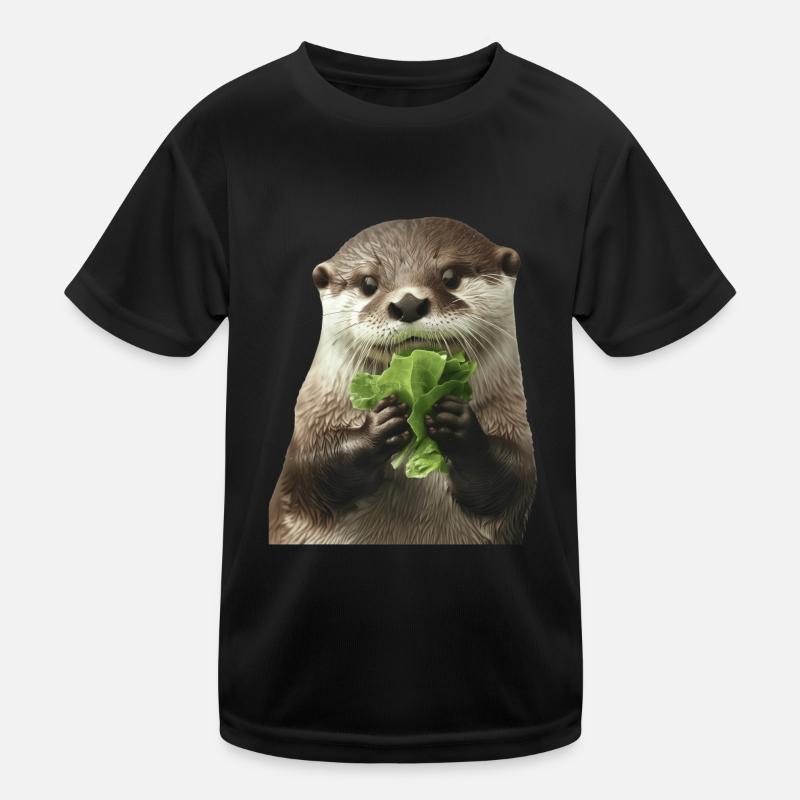 Otter - Kinder Funktions-T-Shirt - Schwarz
