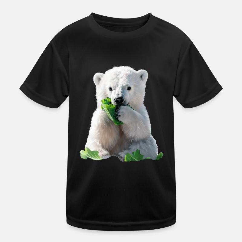 Eisbär - Kinder Funktions-T-Shirt - Schwarz