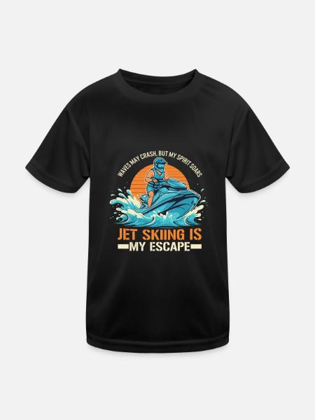 Les vagues peuvent s’écraser, mais mon s’envole - Jet Skiing - T-shirt sport Enfant - noir - Devant