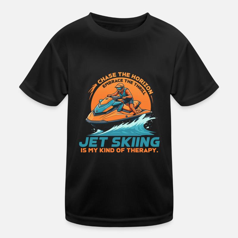 Jagen Sie dem Horizont, genießen Sie den Nervenkitzel - Jetski Kinder Funktions-T-Shirt
