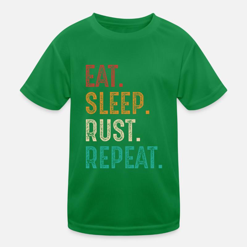 eat sleep rust repeat Kids Functional T-Shirt