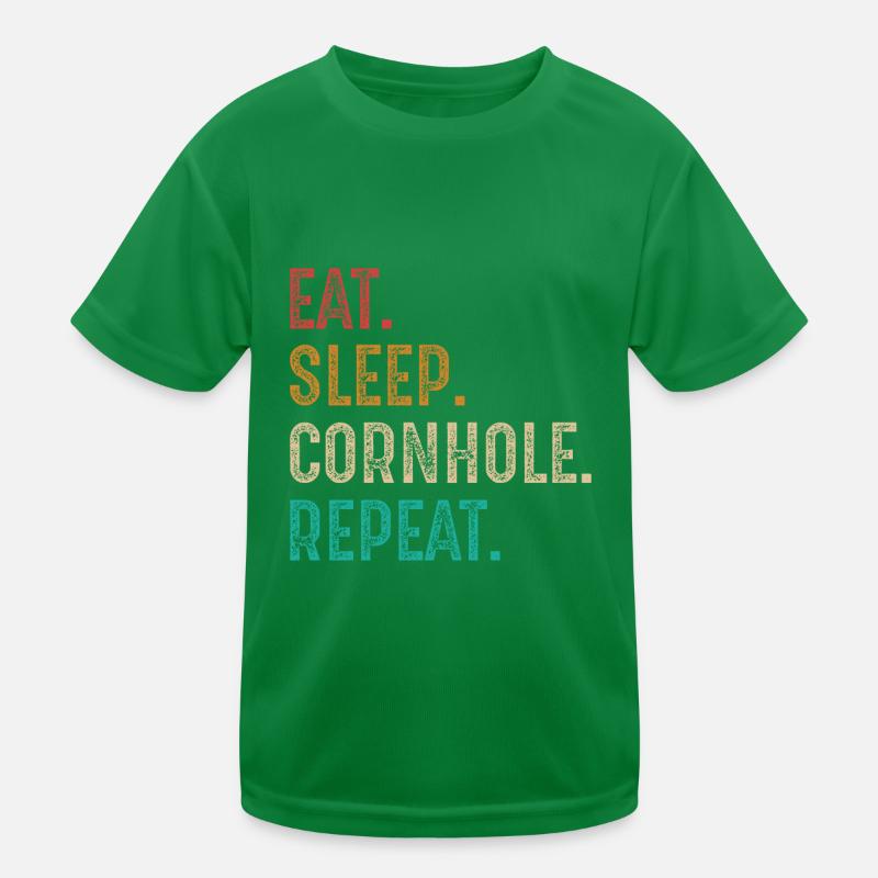 manger dormir cornhole répéter T-shirt sport Enfant