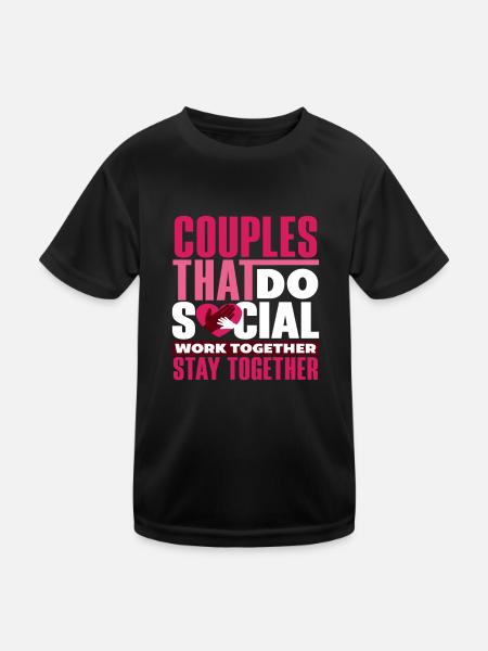 Paare Die Zusammen Soziale Arbeit Machen Bleiben - Kinder Funktions-T-Shirt - Schwarz - Vorne