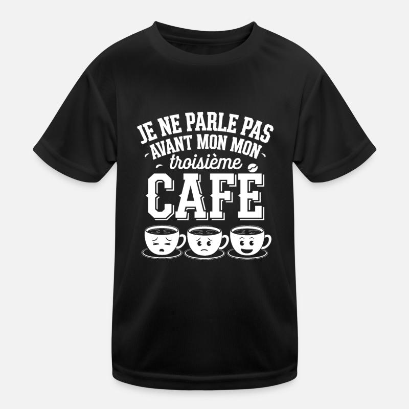 I don't speak until my third caffeine coffee Kids Functional T-Shirt