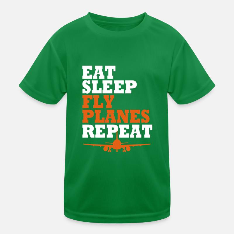 Pilot Airplane Kids Functional T-Shirt