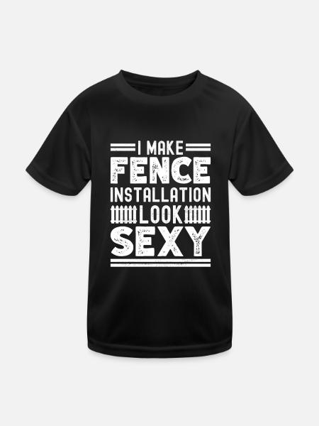 Zauninstallateur Zaunbauer Fence Installer - Kinder Funktions-T-Shirt - Schwarz - Vorne