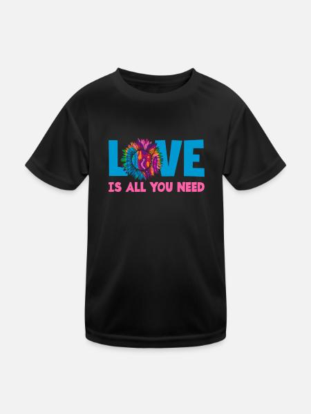 Love Is All You Need Bunt - Kinder Funktions-T-Shirt - Schwarz - Vorne