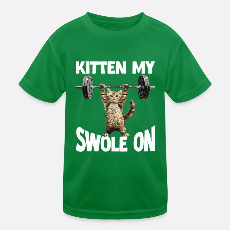 Kitten My Swole On 2 Kinder Funktions-T-Shirt