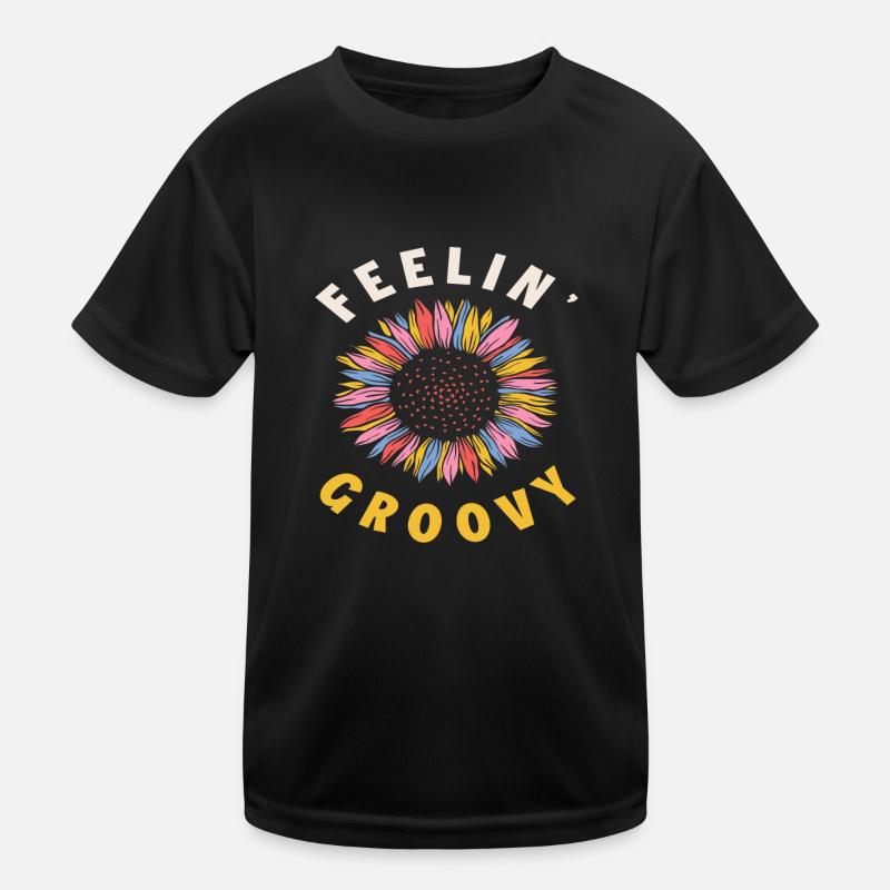 Feelin' Groovy Bunte Sonnenblume Kinder Funktions-T-Shirt