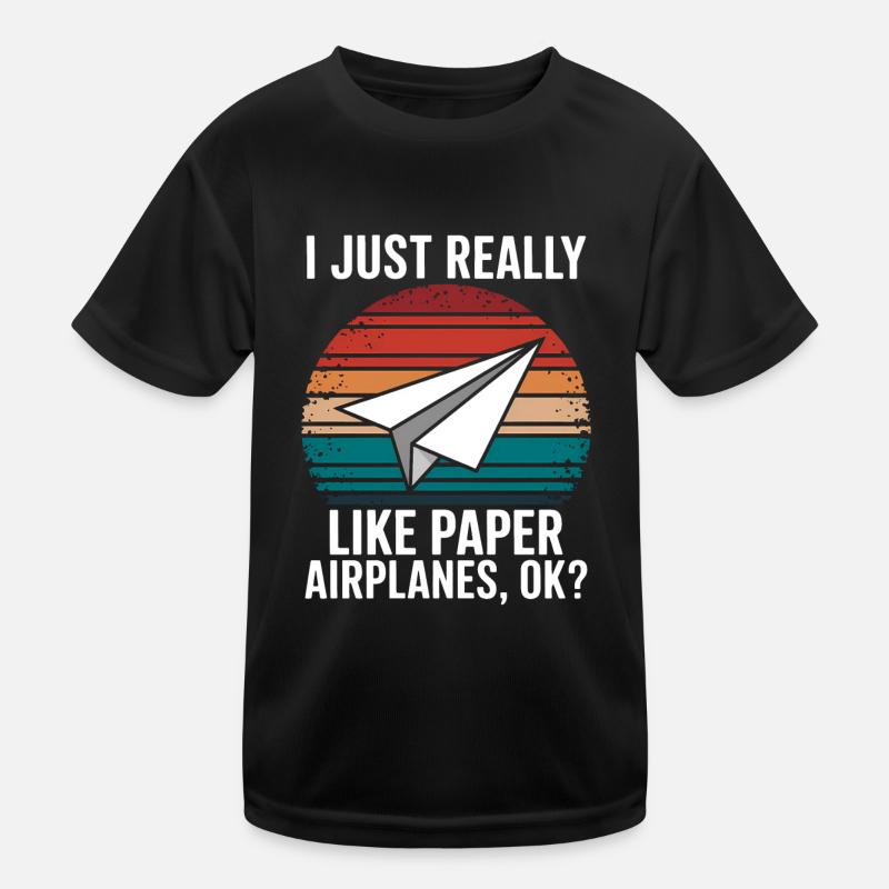Papierflieger Spruch Witz Papierflugzeug Geschenk Kinder Funktions-T-Shirt