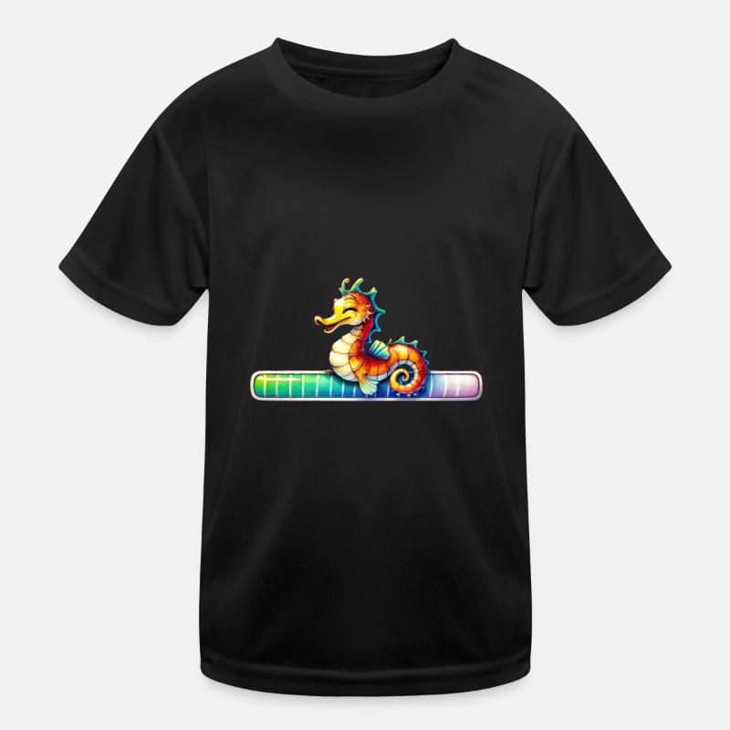 Hippocampe joyeux avec échelle de couleurs T-shirt sport Enfant