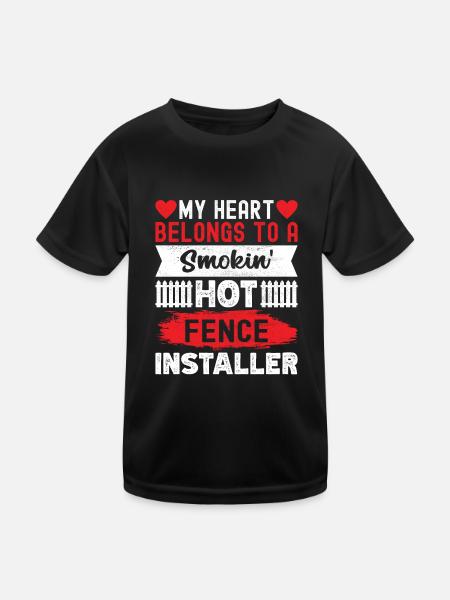 Zauninstallateur Zaunbauer Fence Installer - Kinder Funktions-T-Shirt - Schwarz - Vorne