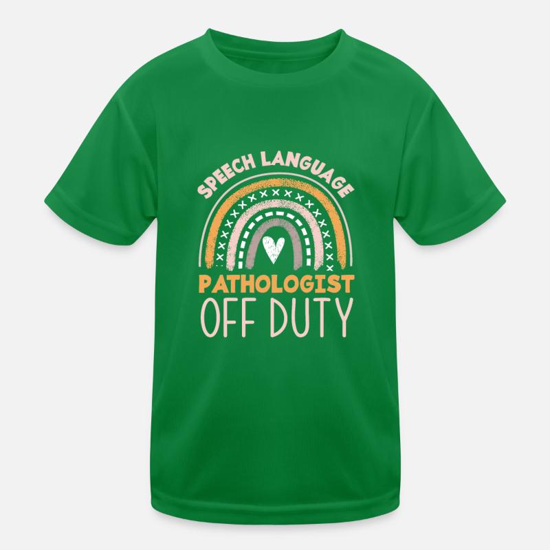 Speech therapist off duty rainbow heart Kids Functional T-Shirt